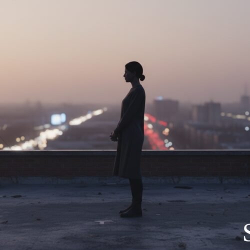 Wait for the Lord: Can’t Wait? The Countercultural Strength in Learning to Wait for the Lord My Bible Song 2026 A woman standing alone on a rooftop at sunset, reflecting solitude and contemplation, symbolizing spiritual reflection and peace.