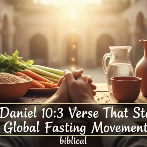 Prayerful hands with food and drink for spiritual fasting.