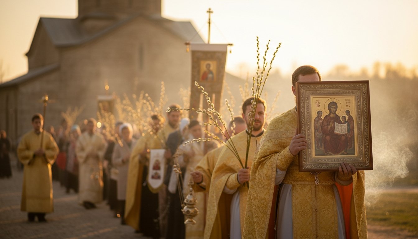 orthodox palm sunday date customs