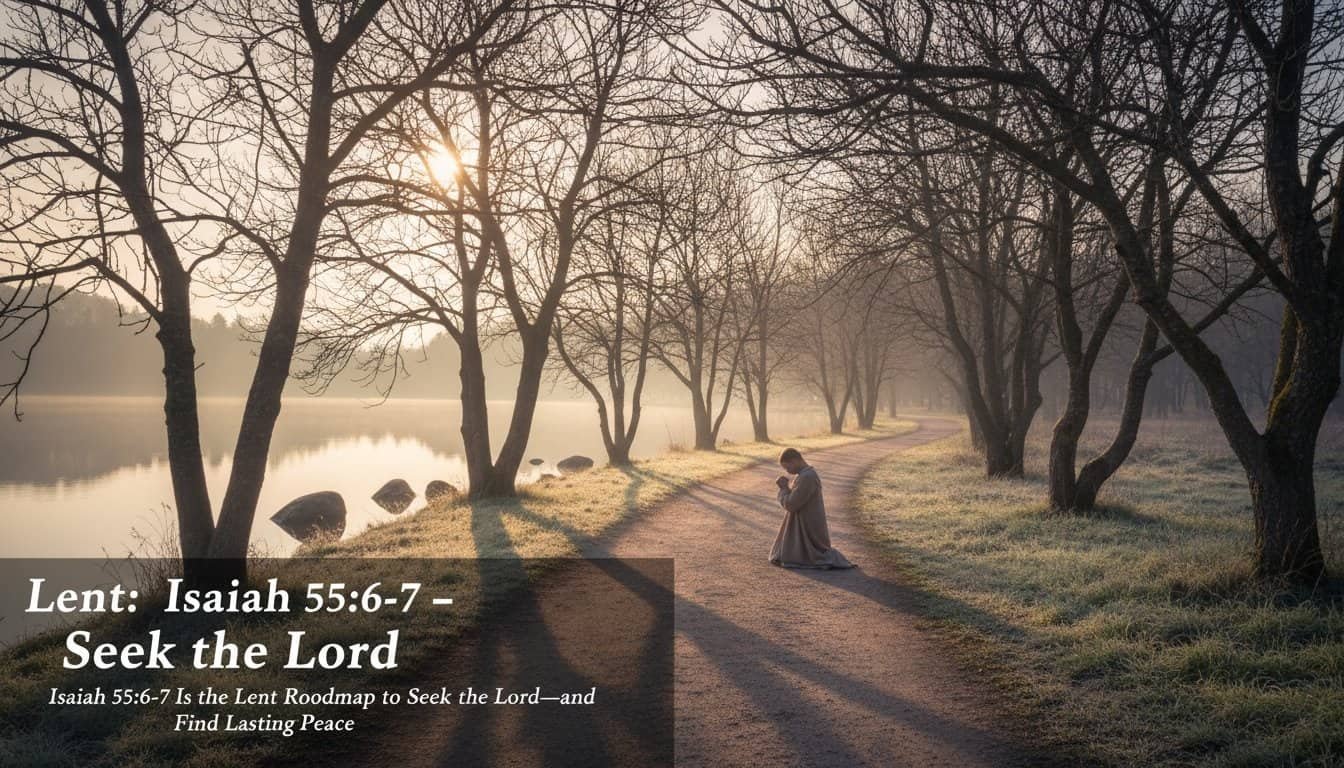 Lent Isaiah 55:6-7 - Seek the Lord for peace and forgiveness in your spiritual journey.