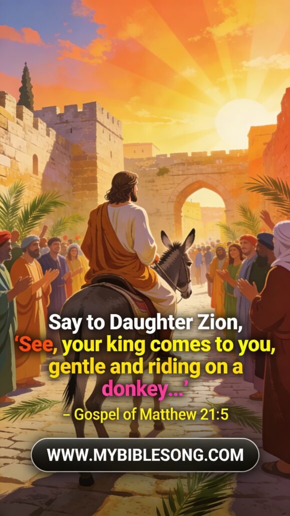 The Humble King Jesus coming to the Jerusalem ri 0002 - My Bible Song