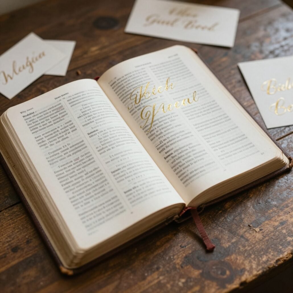 bible themed wedding guest book feels sacred