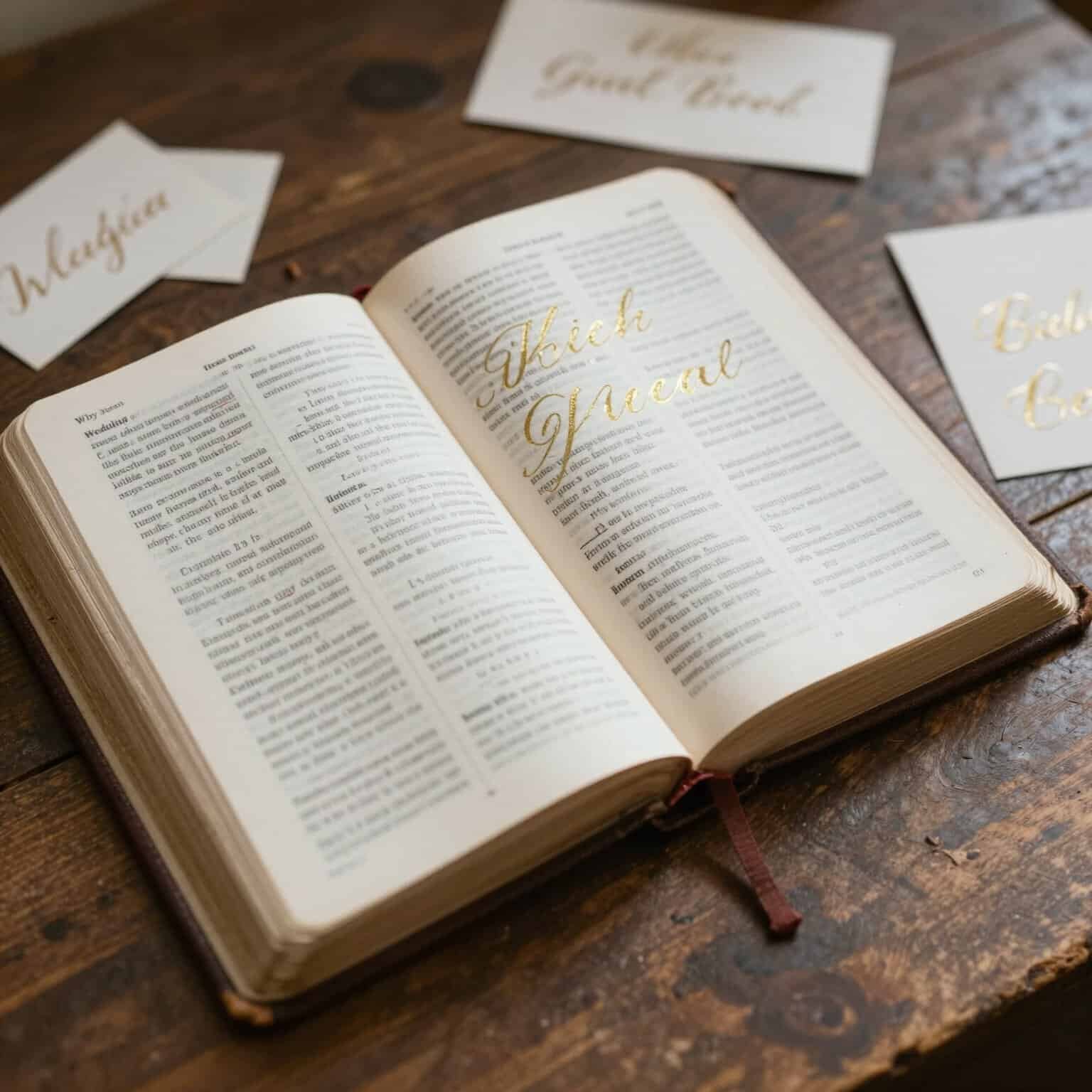 bible themed wedding guest book feels sacred