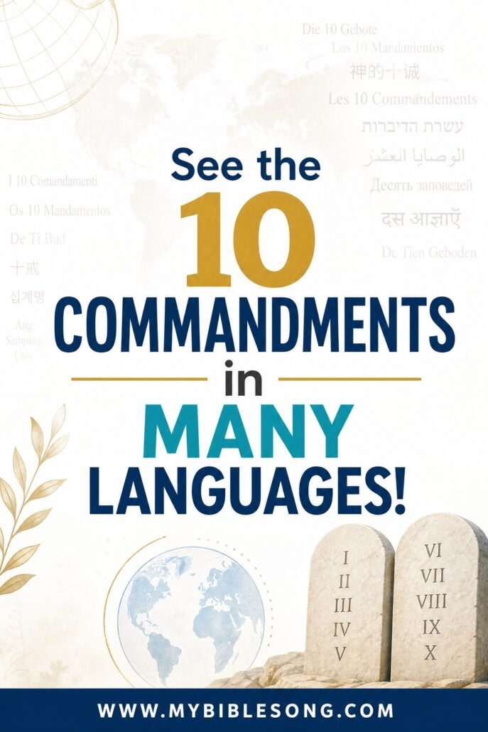 The 10 Commandments of God in Many Languages