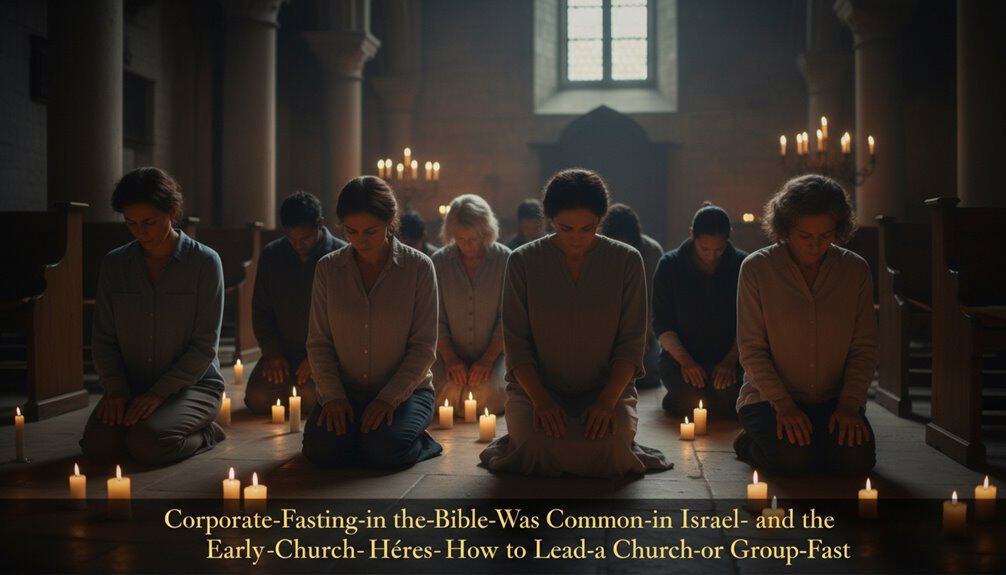 Home My Bible Song 2026 Group of diverse people praying together in a church with candles, emphasizing faith, community, and spiritual devotion.